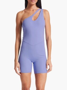 BANDIER Asymmetric Tempo Short Catsuit - Jacaranda BND10279 NWOT XS